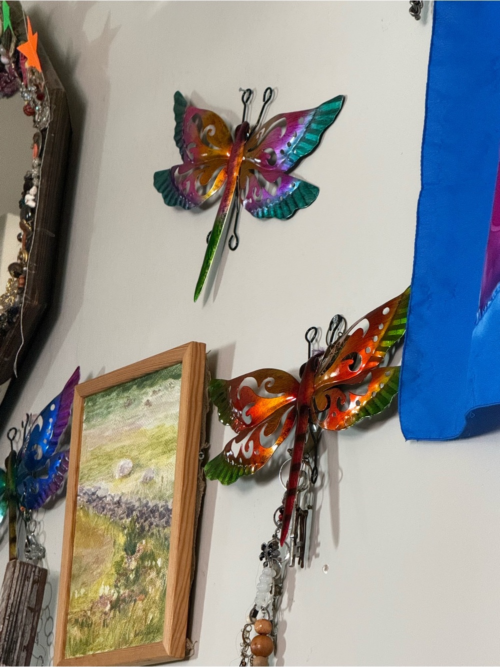 Big Red one Decorative Metal Dragonfly Wall Art - Multicolor about 8”